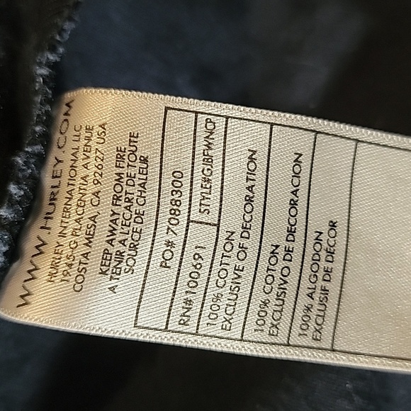 Hurley Winchester Woven Jacket Coat Hoodie Hooded Zip-Up Button Navy Blue Gray L - Picture 13 of 16